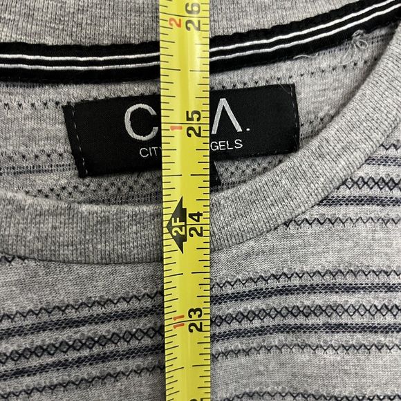 City of Angels COA T Shirt Mens Large Knit Striped Short Sleeve Casual Gray NWOT - Picture 8 of 8